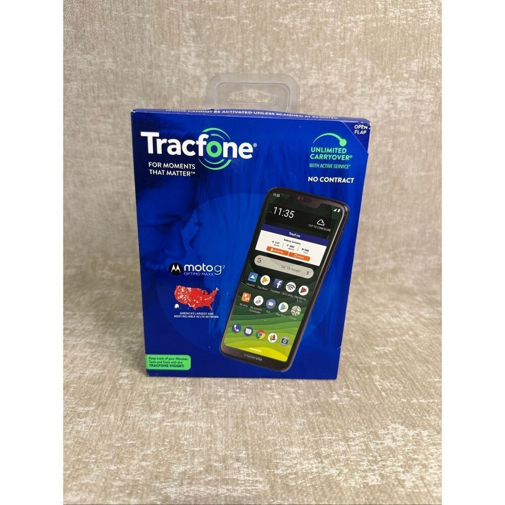 NWT Tracfone Motorola Moto G7 Optimo Maxx Prepaid Black Android Smartphone